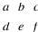 matrix{2}{3}{a b c d e f g}