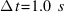 Delta{t} = 1.0~s