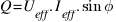 Q = U_eff . I_eff . sin phi