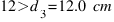 12>d_{3} = 12.0~cm
