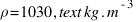 rho = 1030 , text{kg.m}^{-3}