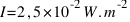 I = 2,5 * 10^-2 W.m^-2