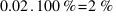 0.02 . 100\% = 2\%