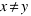 x<>y