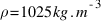 rho = 1025 kg.m^{-3}