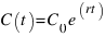 C (t) = C_0 e^(rt)