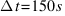 Delta{t} = 150 s