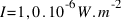 I = 1,0 . 10^-6 W . m^-2