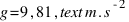 g = 9,81 , text{m.s}^{-2}