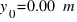 y_{0} = 0.00~m