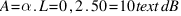 A = alpha . L = 0,2 . 50 = 10 text{dB}