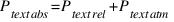P_{text{abs}} = P_{text{rel}} + P_{text{atm}}