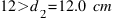 12>d_{2} = 12.0~cm
