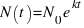 N (t) = N _0 e^kt