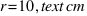 r = 10 , text{cm}