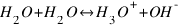 H_2O + H_2O leftright H_3O^+ + OH^-