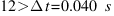 12>Delta{t} = 0.040~s